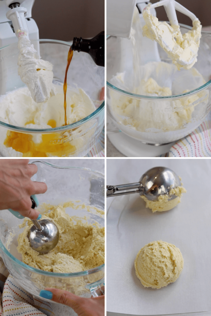 making cadbury egg cookie dough.