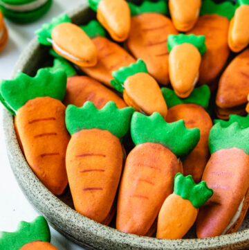 Carrot shaped macarons.