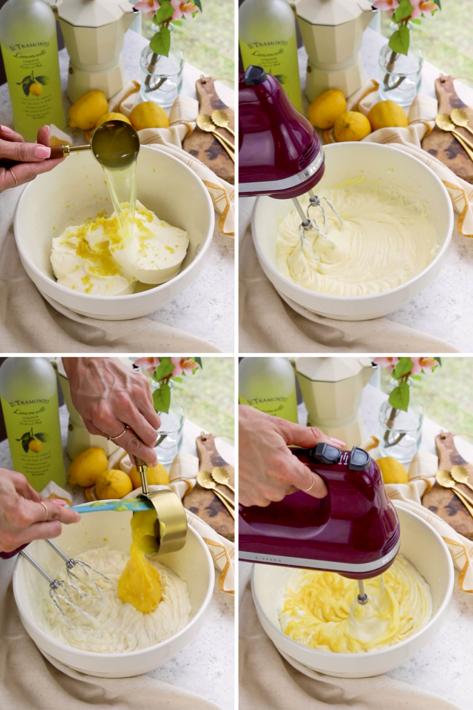 making limoncello mascarpone cream.