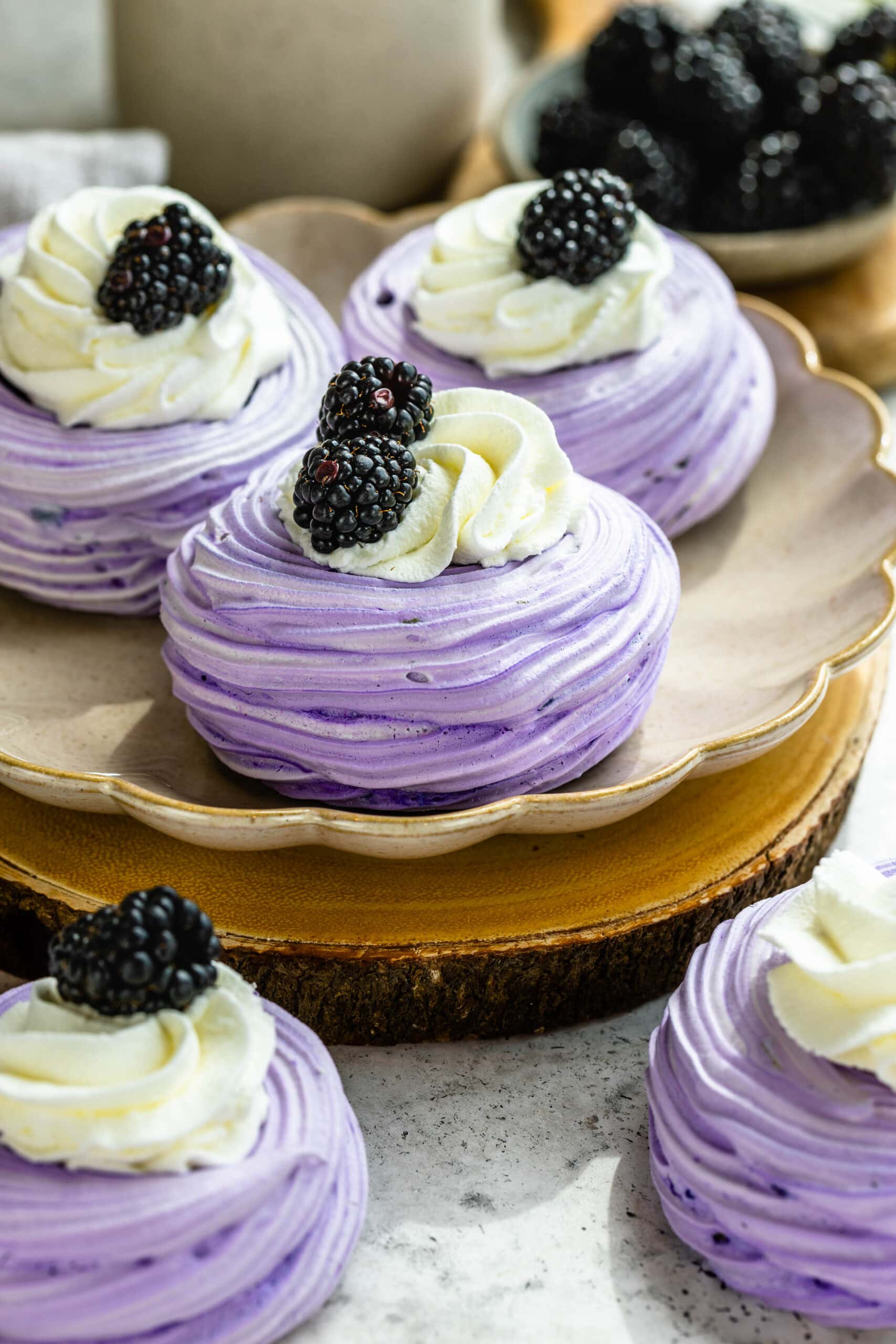 Blackberry Pavlovas Pies and Tacos