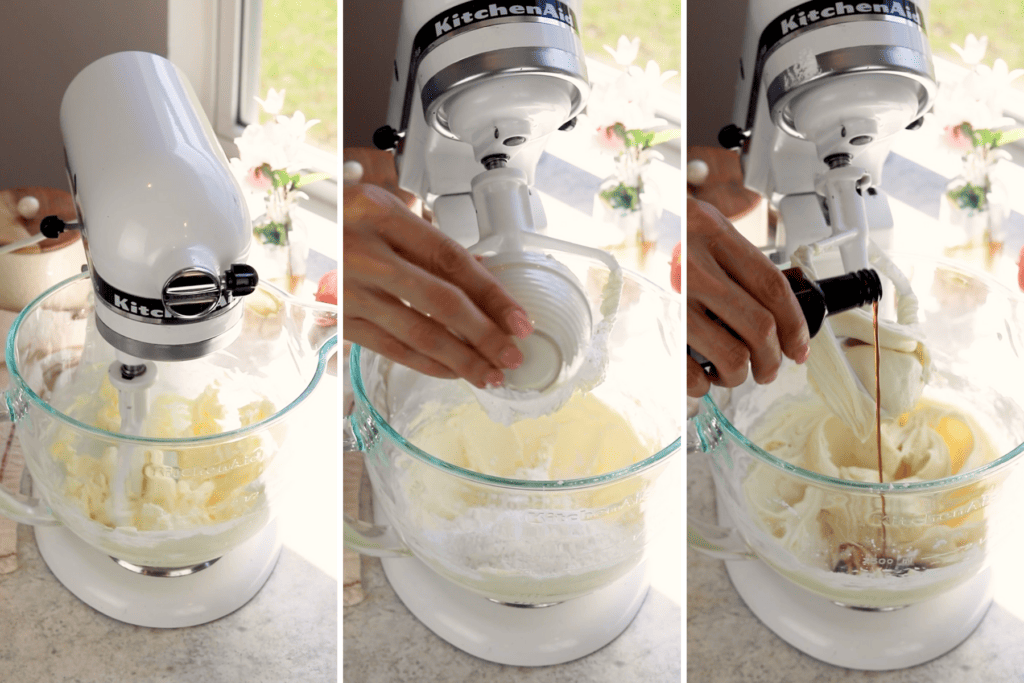 making cream cheese frosting.