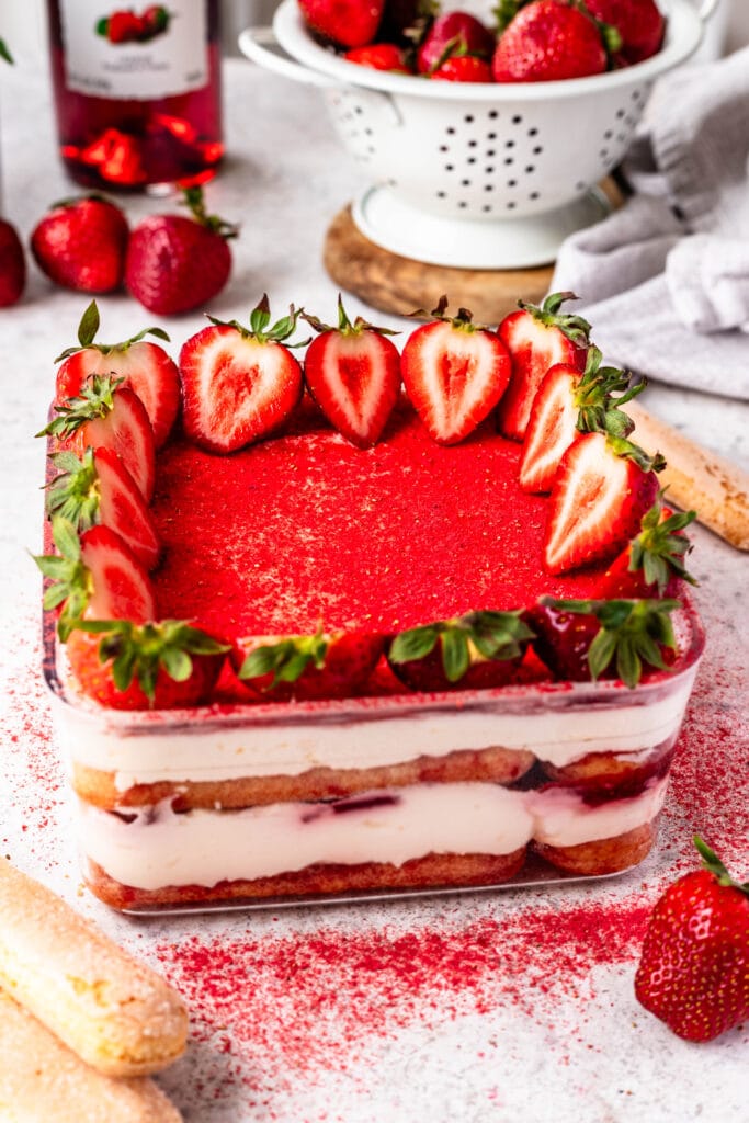mini strawberry tiramisu dessert.