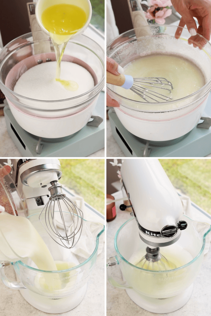 making swiss meringue buttercream.