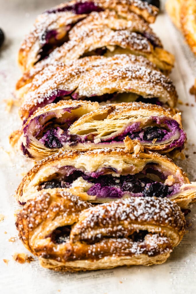 blueberry puff pastry slices.