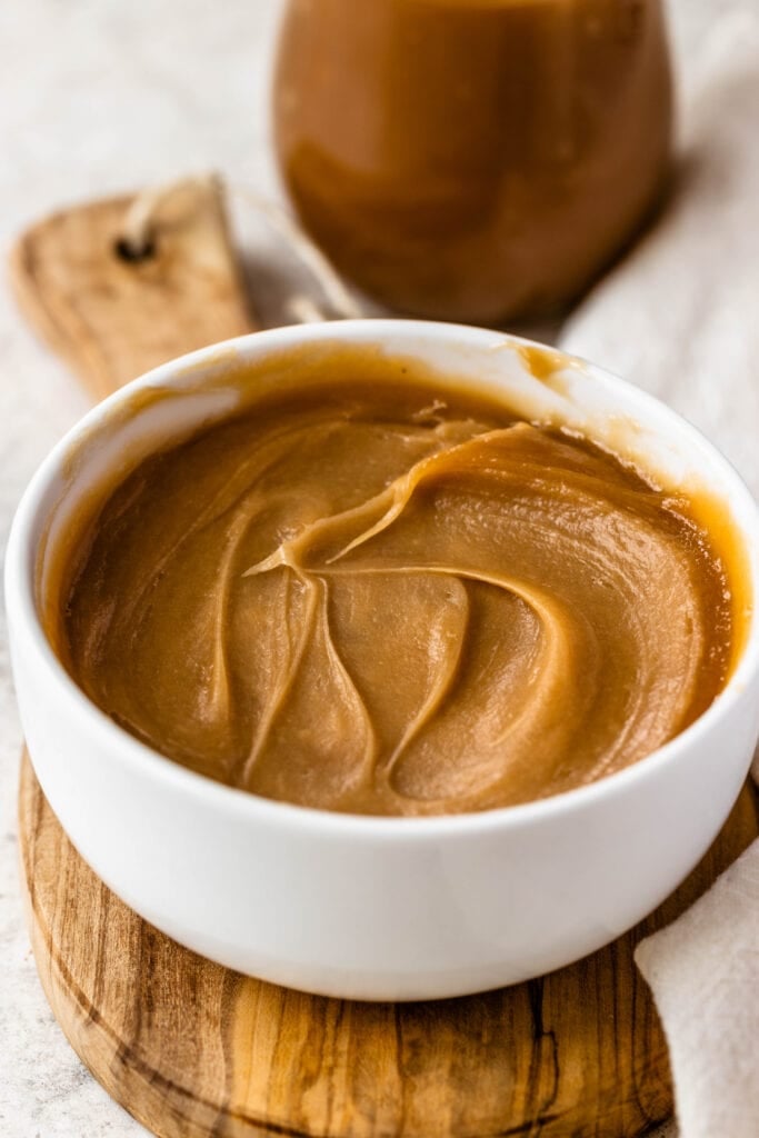 vegan dulce de leche in a bowl.