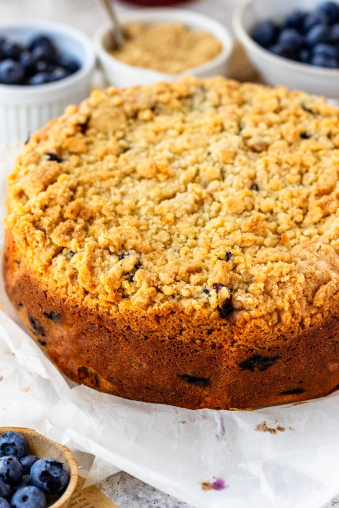 Blueberry Coffee Cake  with crumble topping.