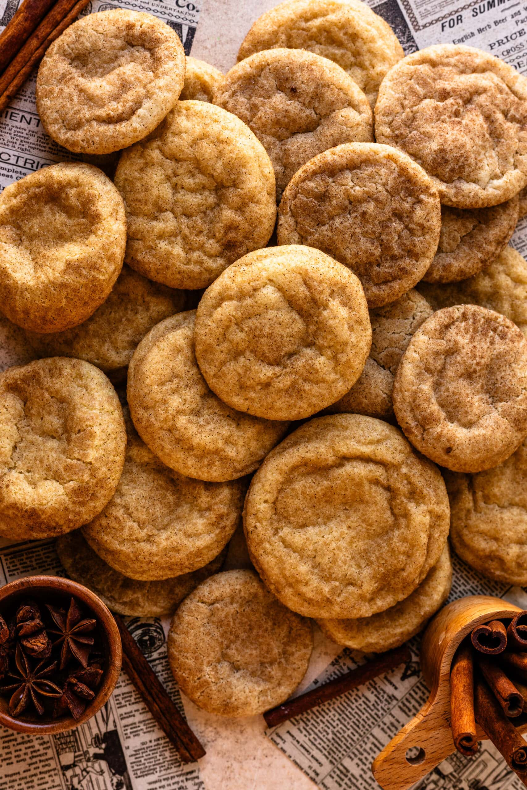 Snickerdoodle cookies on a plate.