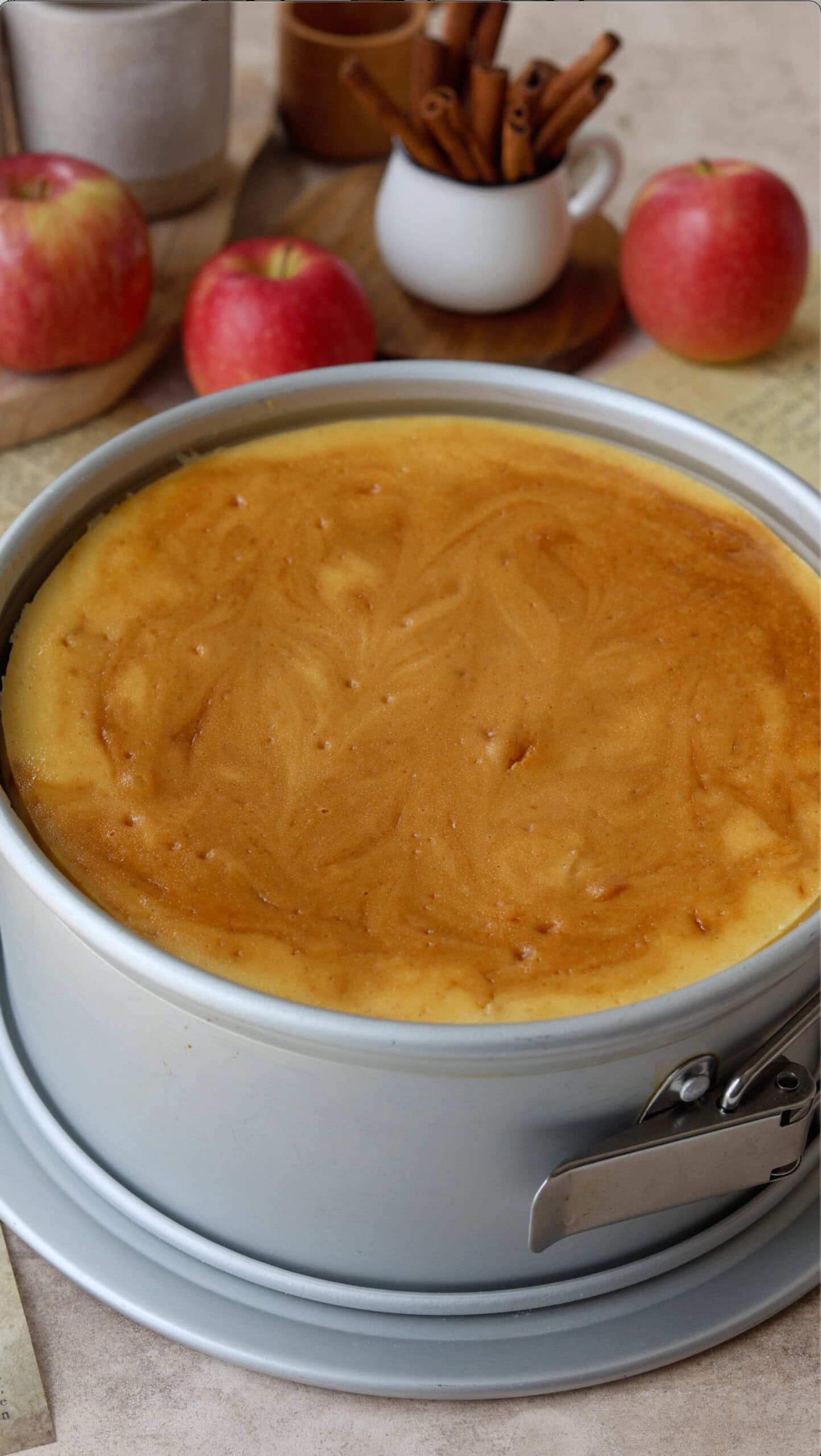 cheesecake in a springform pan.