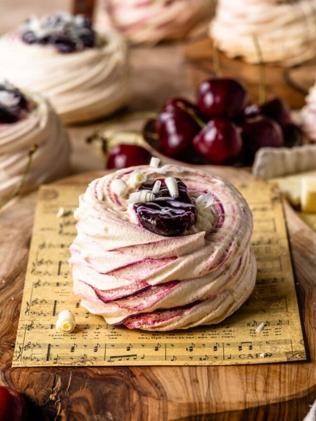 Amaretto Cherry Pavlovas Recipe Story