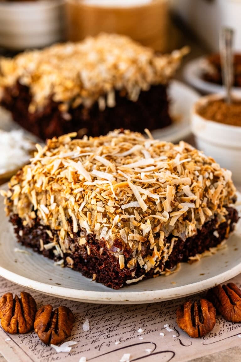 German Chocolate Poke Cake